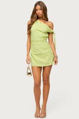 Zimi Eyelet One Shoulder Mini Dress