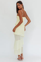 Marlie Frill Trim Rosette Maxi Dress Butter