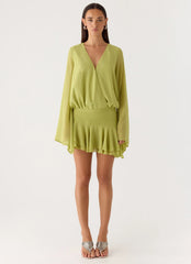 Solo In Soho Mini Dress - Lime
