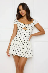 Dunes Of Desire Bubble Mini Dress Beige