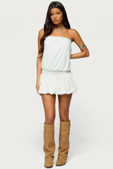 Layton Studded Strapless Bubble Mini Dress