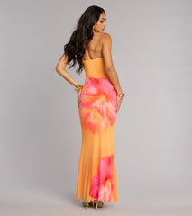 Getaway Mood Tropical Floral Halter Maxi Dress