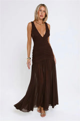 Flirt And Fling Maxi Dress Brown