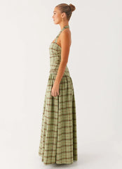 Lilith Maxi Dress - Forest Plaid