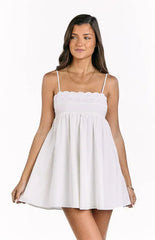 Gracelyn White Eyelet Embroidered Mini Dress