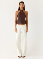 Maddox Scarf Top - Chocolate
