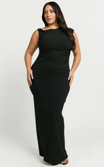 Genie Maxi Dress - Off The Shoulder Dress in Black
