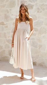 Kinsley Midi Dress - Beige