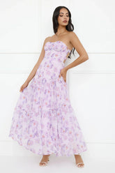 Eliora Strapless Maxi Dress Purple