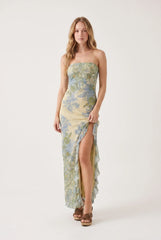 Megan | Strapless High Slit Maxi Dress