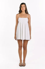 Gracelyn White Eyelet Embroidered Mini Dress