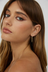 Audrina Chain Dangle Stud Earrings Gold