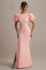 Love Letters | Pink Puff-Sleeve Maxi Dress