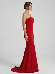 Strapless Bandeau Fishtail Maxi Dress
