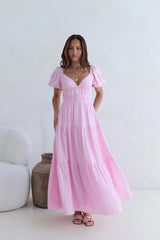 Butterfly Wings Maxi Dress Pink