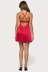 Christina Satin Effect Mini Dress