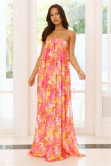 Sunshine State Of Mind Strapless Maxi Dress Pink