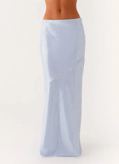 Algorithm Sequin Maxi Skirt - Blue