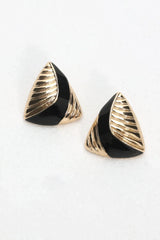 Beverly Triangle Earrings Gold/Black
