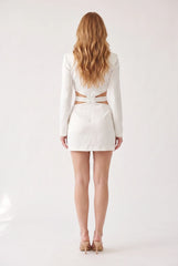 Megan | Open Waist Mini Dress With shorts
