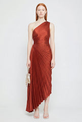 Megan | Asymmetric One Shoulder Midi Dress
