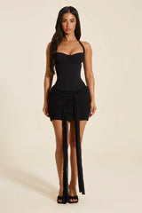 The Zadie Lace Up Corset Top in Black